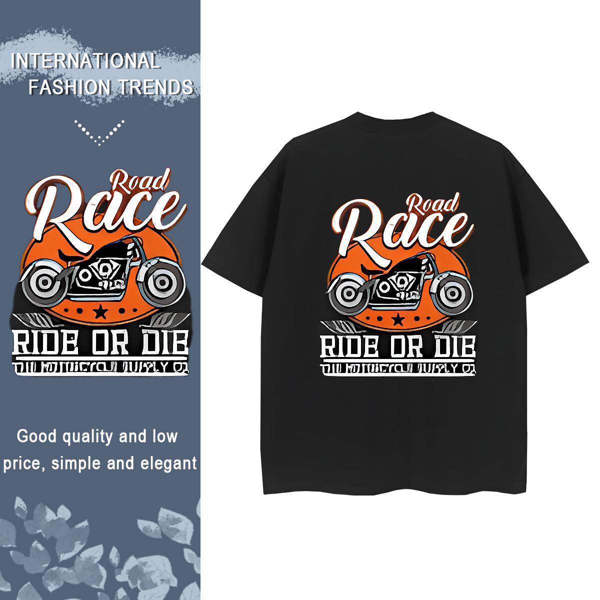 2024 Designer Woman T Shirts 230g 100% Cotton Breathable Crew Neck Casual Daily Wear Motorcycle Unisex Tshirts Comfortable Anime Tees