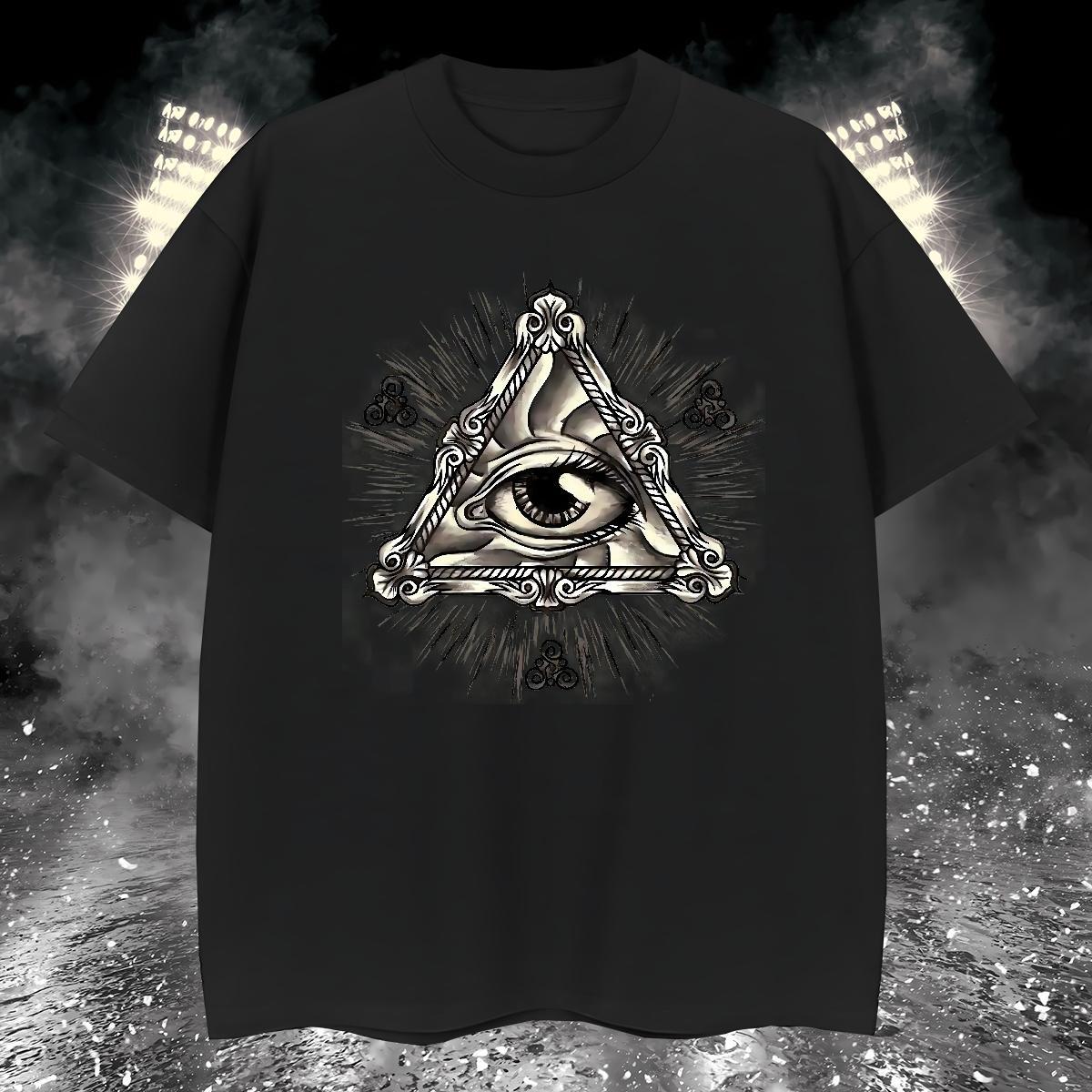 Wholesale T Shirt For Man 100% Cotton 230g eye of the devil Daily Outfit Custom Big Size Short Sleeve Soft Tshirt for Man Woman New Arrival Clothes