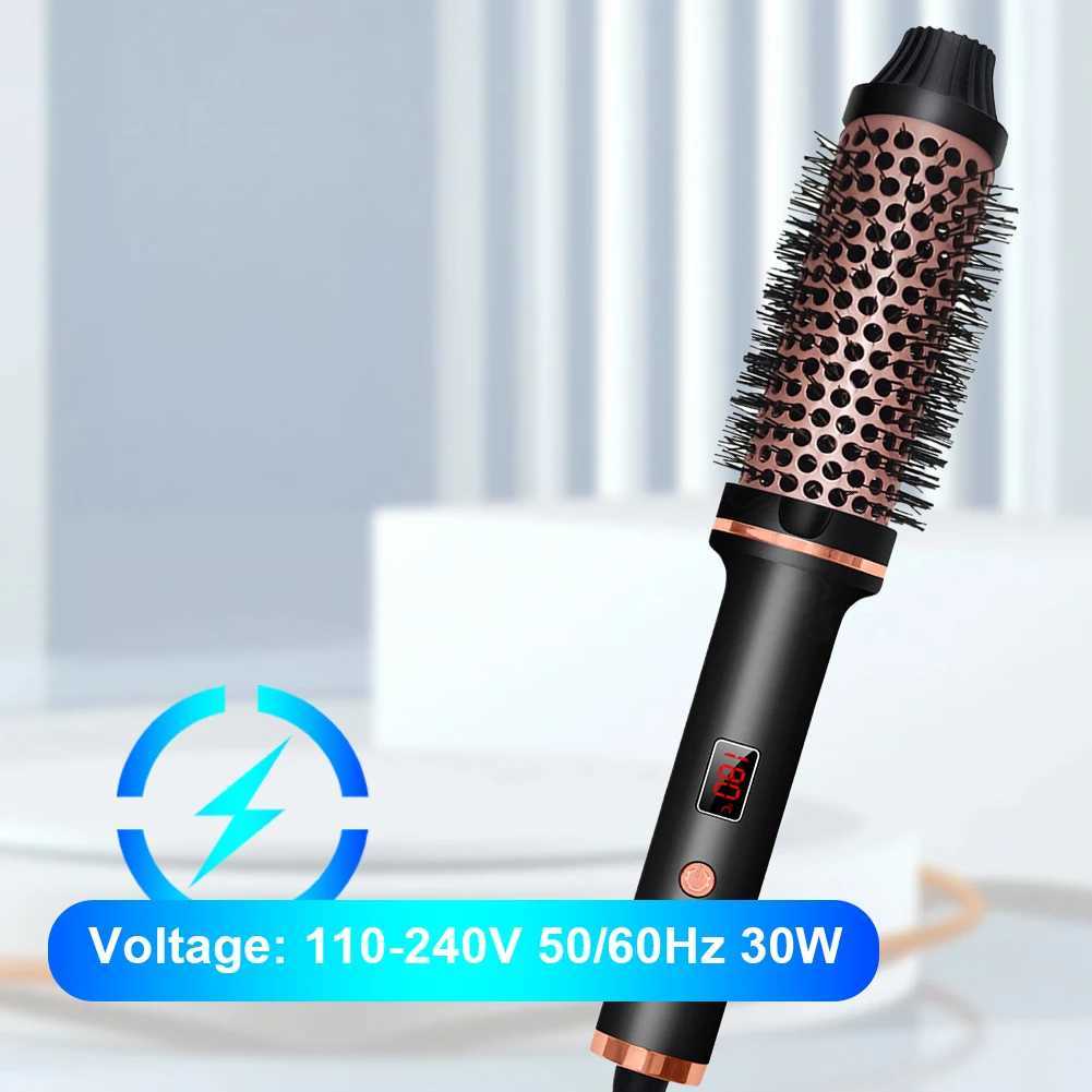 Curling Iron Brush Heated Curling Brush 5 Temperature Setting Hair Volumizing Comb 60 Min Auto Off Portable Hairstyle SuppliesXJ241010