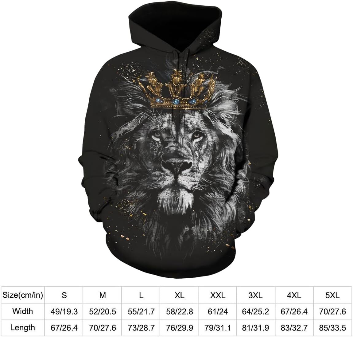 Hoodie for Mens Womens Lion Printed Mens Hoodies Cool Animal 3D Graphic Pullover Hooded Casual Long Sleeve Pockets Sweatshirt Graphic Hoodies sweatshi