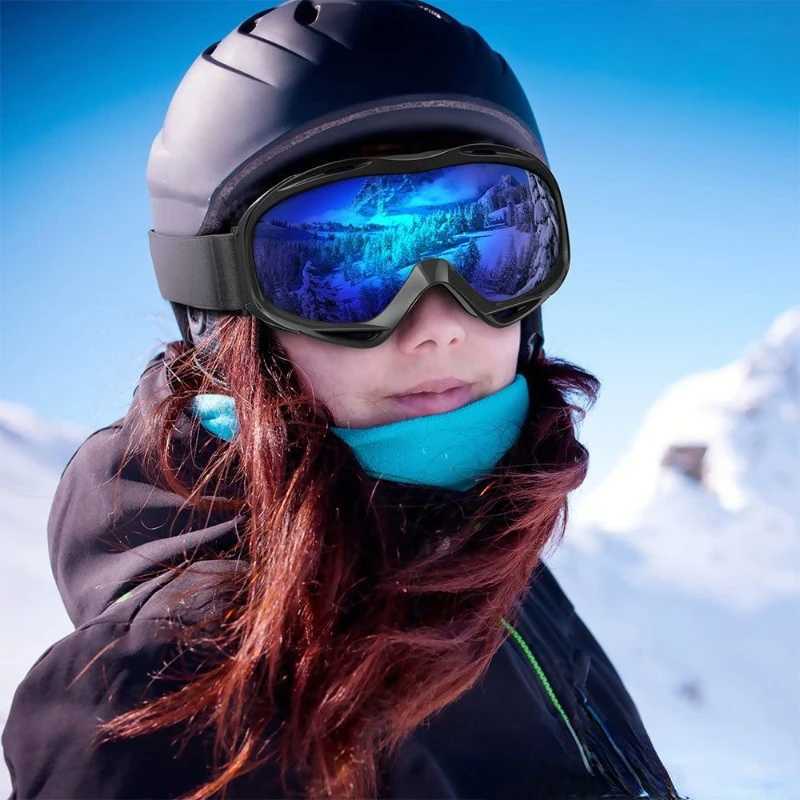 Adult mens and womens skiing goggles double-layer anti fog skiing goggles anti UV and anti sand large ball goggles CL241010