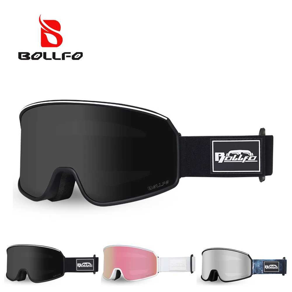 BOLLFO ski goggles anti fog lenses frameless UV protection anti fog snow goggles CL241010