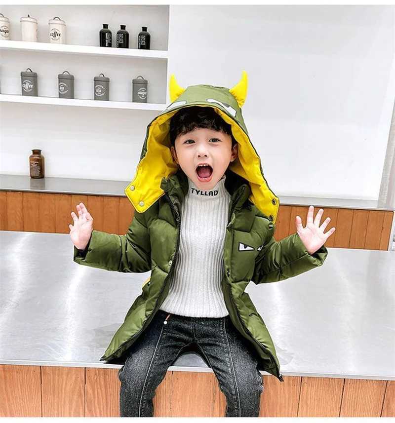 Down Coat New Down Cotton Jacket Long Jacket Winter Boys and Girls Thick Warm Hooded Coat Parka Snow Jacket Waterproof Ski Jacket 2-8Y H241010