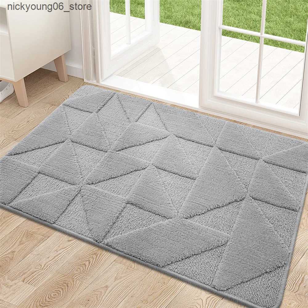 Non-Slip Bath Mats Olanly Door Mat 80x120 Indoor Non-Slip Absorbent Dirt Resist Entrance Washable Rug Low-Profile Inside For Entry Doormat Foot Mat L2