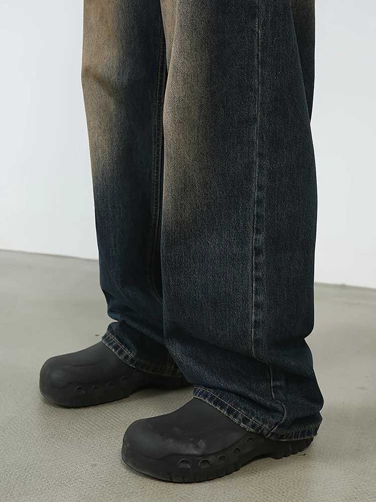Mens Vintage Jeans Fashion Straight Wide Leg Denim Pants Summer Loose Male Versatile Y2k Trousers Casual Biker Moto StreetwearX241009