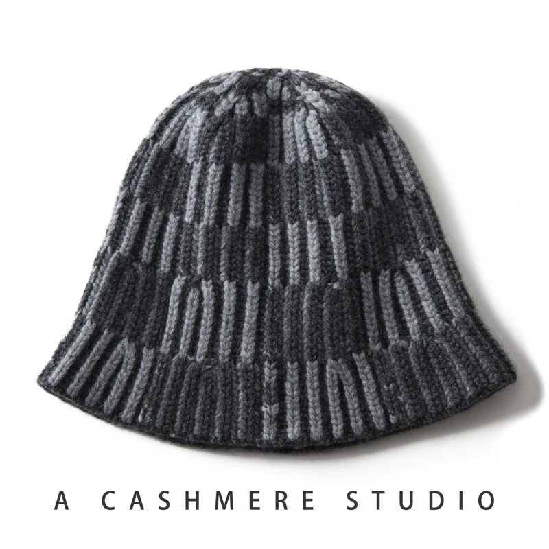 Merrilamb highquality 100 cashmere bucket hat winter outdoor warm womens fashion striped multicolor 241009