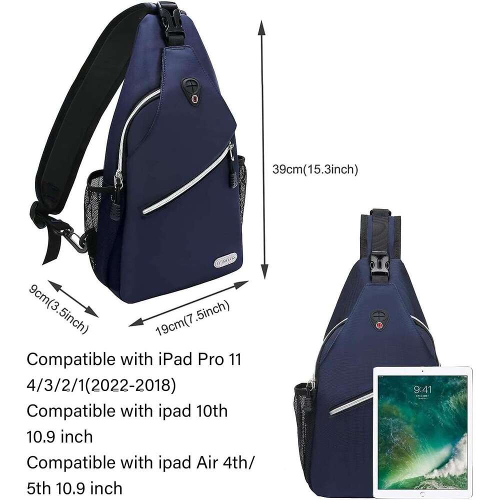 MOSISO Sg Backpack, Multipurpose Crossbody Shoulder Bag Travel Hiking Daypack, Navy Blue, Medium