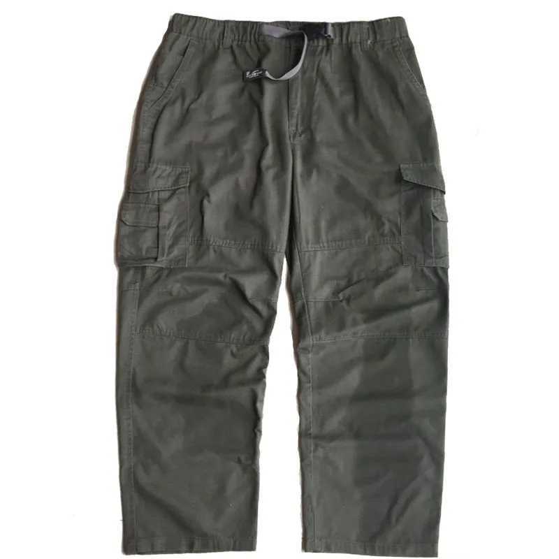 150kg plus size chubby mens work cargo pants mens loose multi pocket casual straight sports pants outdoor tactical bag pants W241009