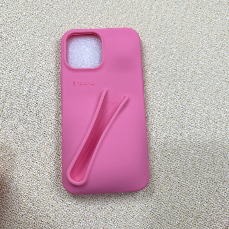 rhode Lipstick Portable phone Case Design Lip Gloss Lipstick Lip Balm 3D Make Up Silicone Soft Phone Cases for iPhone 16 16promax 15 14 plus 13 12 11 