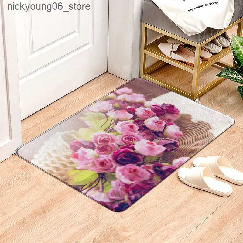 Non-Slip Bath Mats House entrance carpet Home doormat Animal oil painting style Room Foot mat bathroom non-slip mat Kitchen water absorption mat L2409