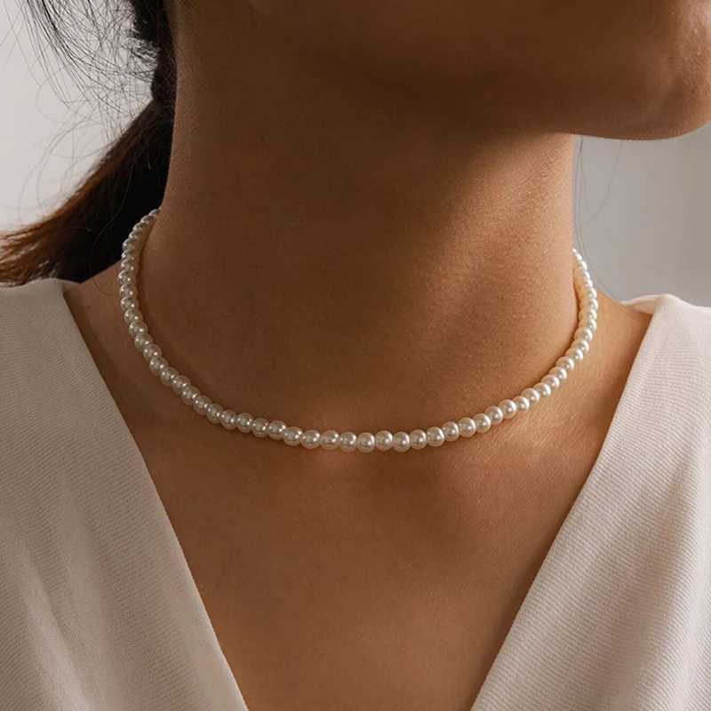 Vintage Style Simple Imitation Freshwater Pearl Chain Necklaces For Women Wedding Love Gift Necklace Fashion Glamour JewelryX241009