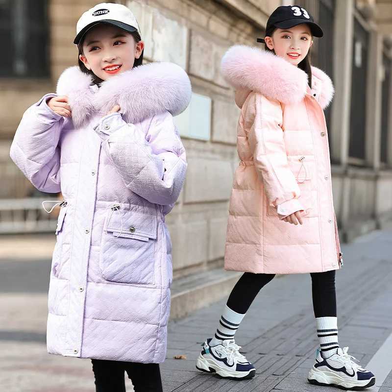 Down Coat Girls clothing warm Down jacket s toddler girl clothes 2024 Winter Thicken Parka Hooded Children Outerwear Coats snow suit H241010