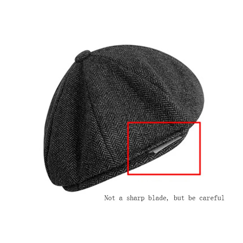 Retro mens s boy hat with blades pointed womens beret classic wool octagonal casual Gatsby flat NZ297 241009