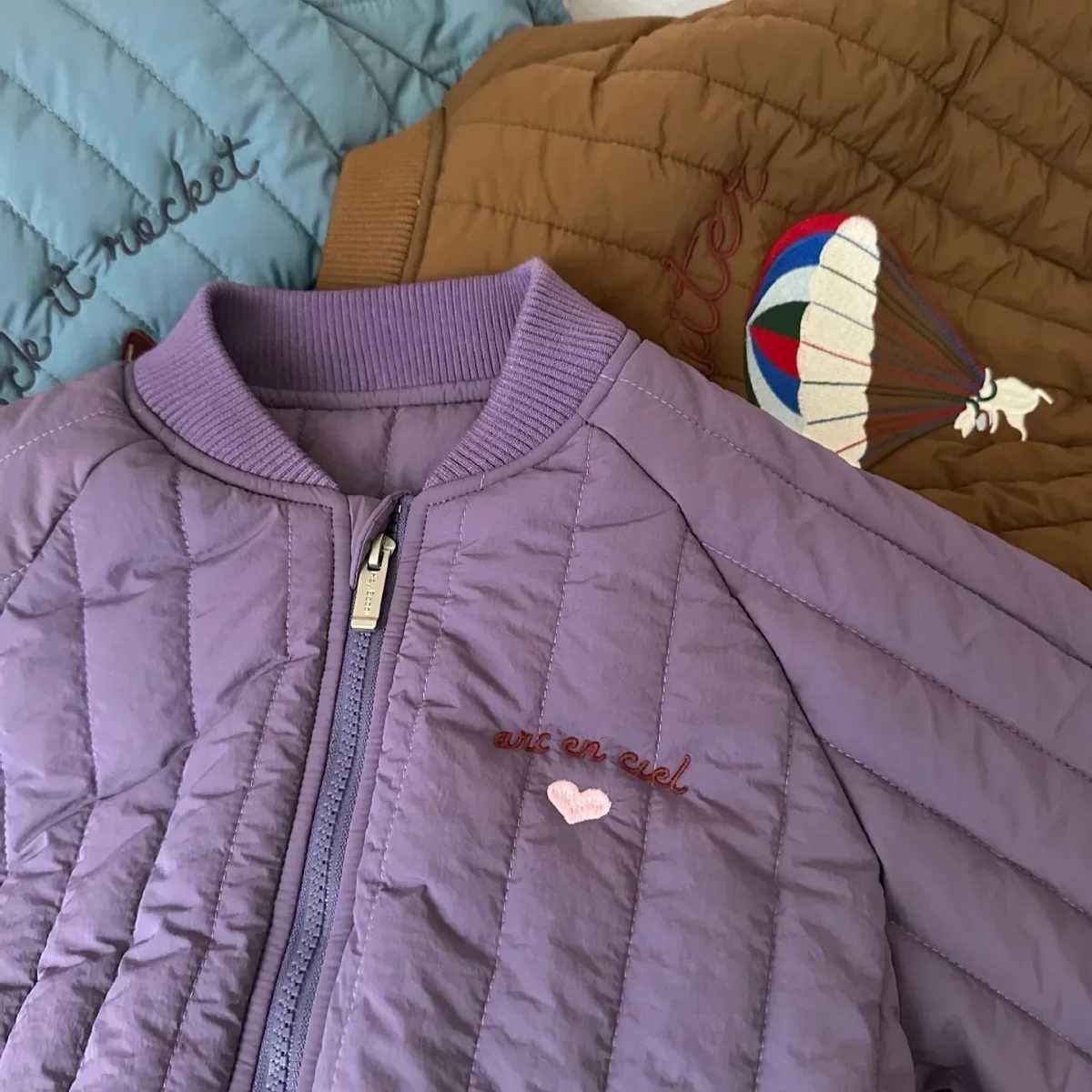Down Coat Cartoon Embroidered Jacket 2024 Winter Thick Plush Warm Korean Childrens Coat H241010