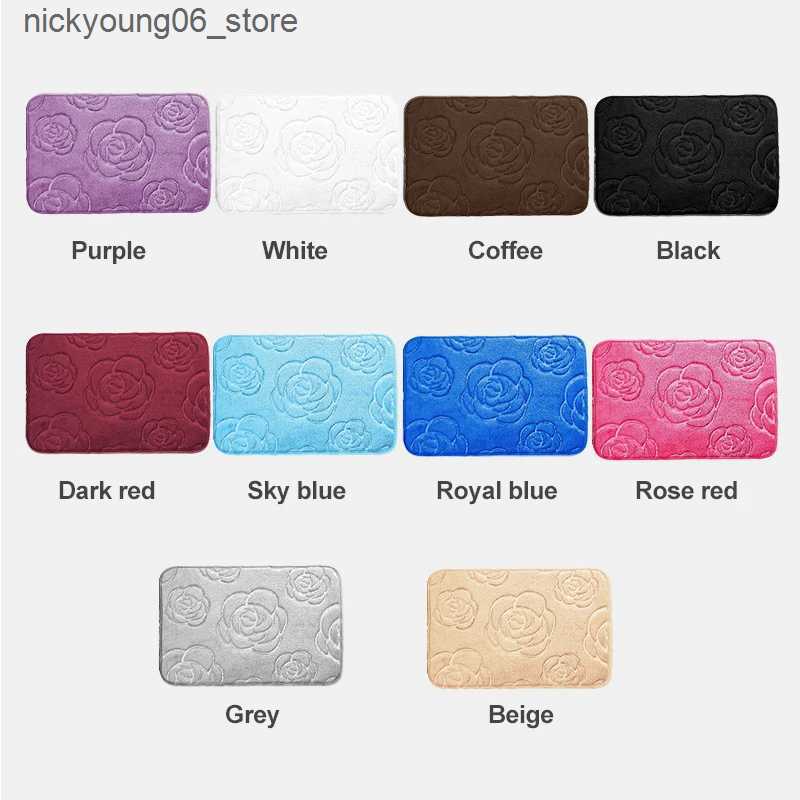 Non-Slip Bath Mats 1/2/3 piece setroses Rugs Ultra Soft Non Slip Floor Mat Absorbent Bath MatU-Shaped RugToilet CoverBathroom Shower Carpet L240910