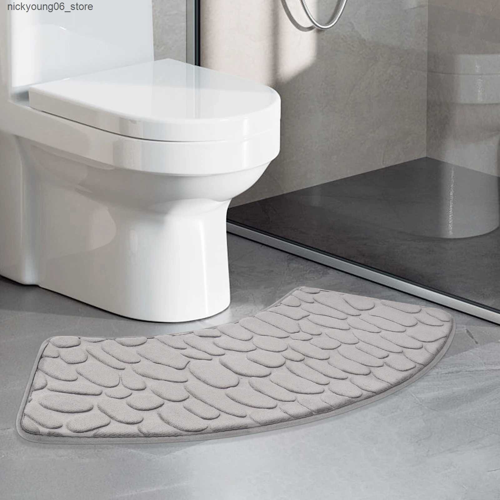Non-Slip Bath Mats Bathroom Mat Curve Foot Mat Pebble Em Carpet Curved Bath Mat Non-slip Absorbent Bathroom Floor Toilet Mat Curved Shower Mat L240910