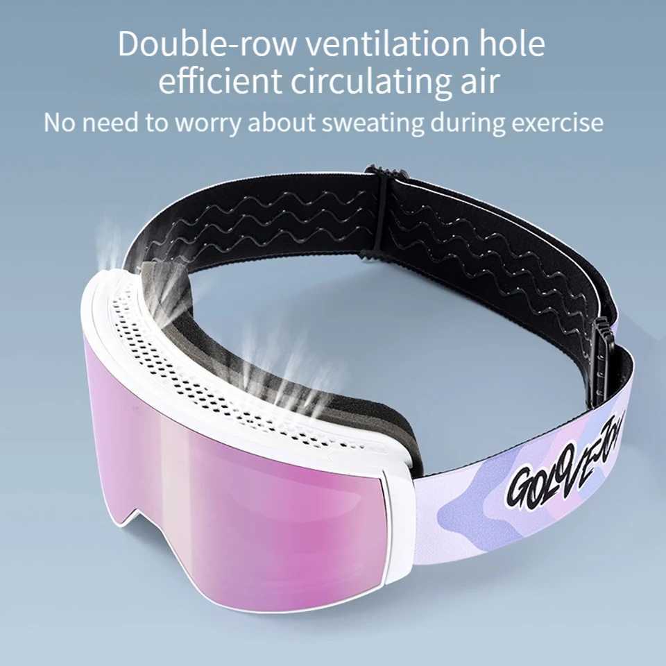 Ski goggles double-layer anti fog snow goggles mens outdoor sports snow car magnetic attraction goggles CL241010