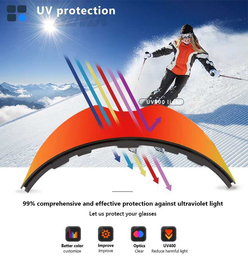 CHOOYOU 2024 new cylindrical buckle small frame anti fog skiing glasses CL241010