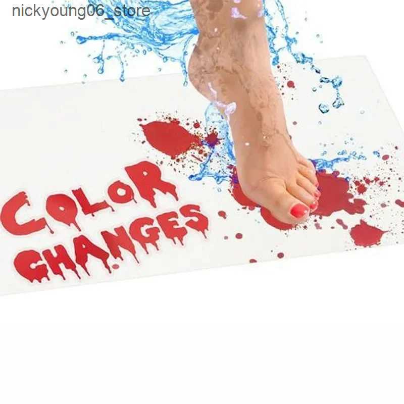 Non-Slip Bath Mats Halloween Bloody Color Changing Bath Mat Bathroom Floor 40*70cm Bloody Bathroom Color-changing Floor Home Decoration Mats L240910