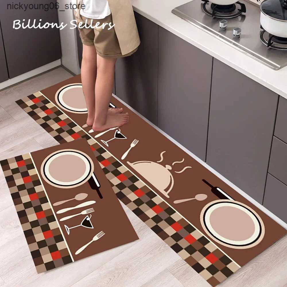 Non-Slip Bath Mats Modern Kitchen Floor Mat Living Room Bedroom Decor Carpet Home Hallway Entrance Doormat Balcony Bathroom Door Anti-Slip Foot Rug L2