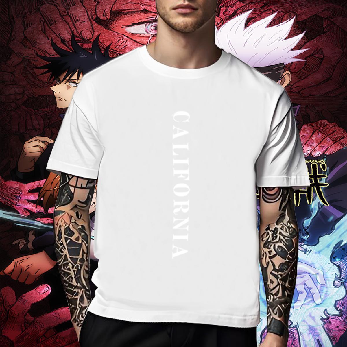 Loose T Shirts Men 230g Pure Cotton letter Outdoor Custom Anime Breathable Crew Neck Tshirts Casual New Clothes
