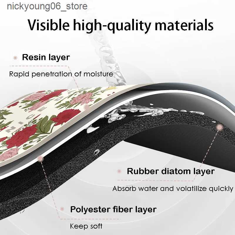 Non-Slip Bath Mats Bathroom Rugs and Mat Set Washable Non Slip Water Absorbent Flower Design Bath Mat Toilet Rug L240910