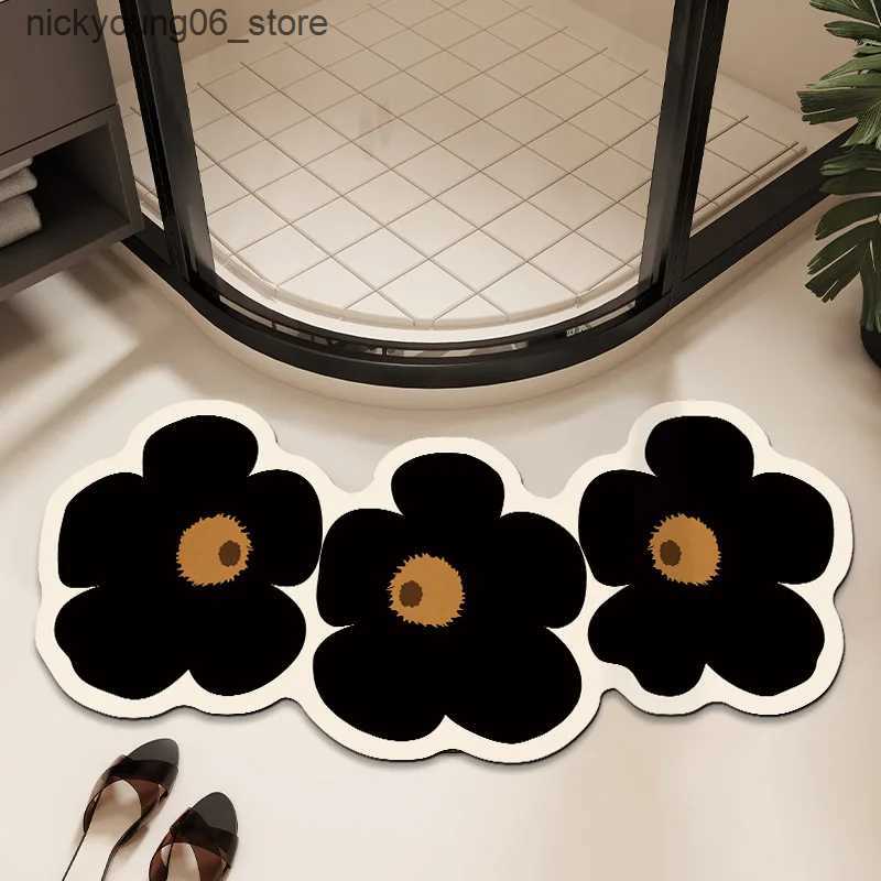 Non-Slip Bath Mats Ins Bath Mat Super Absorbent Non Slip Bath Bathroom Rug Quick Drying Bath Shower Rug Kitchen Entrance Door Mats Home Floor Mat L240