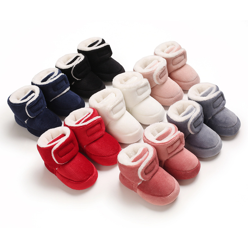 2024 Baby Autumn Winter Boots Baby Girl Boys Winter Warm Shoes cutefeet Solid Color Fashion Toddler First Walkers Kids Boots Shoes 0-18M