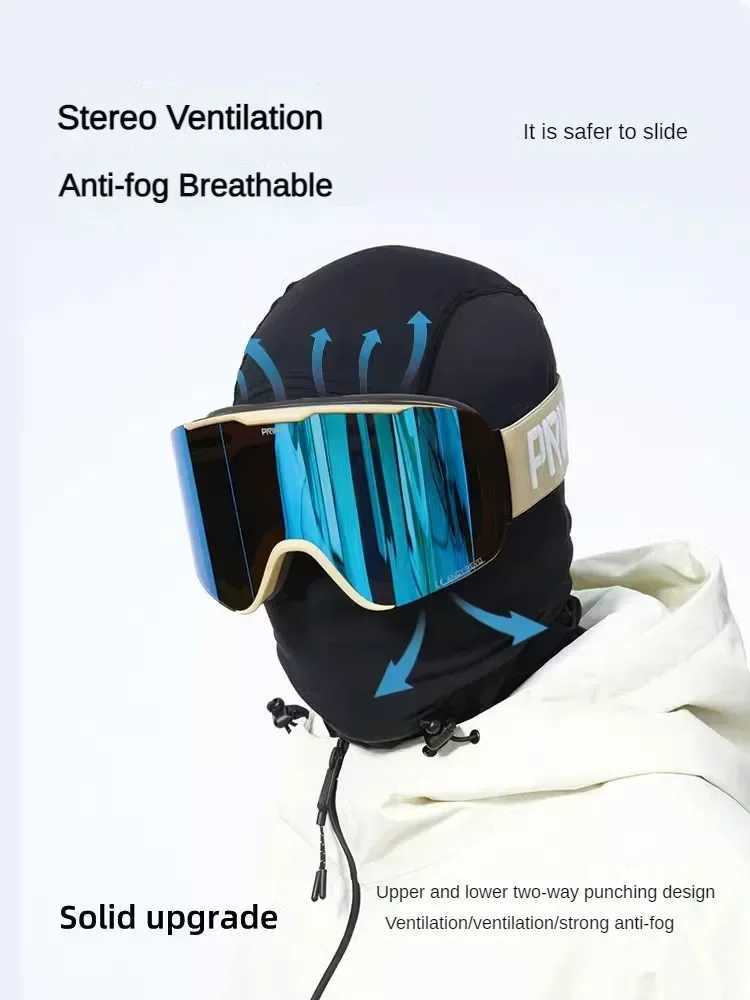 PRIME 2024 new magnetic ski goggles for women anti fog sled goggles outdoor winter motorcycle and bicycle goggles CL241010