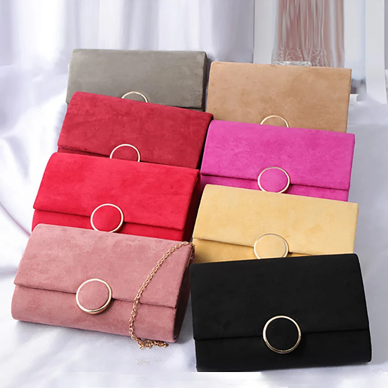 Retro womens velvet evening bag small solid flap day bag handbag wedding chain shoulder bag dinner wallet Sac X441H 241008