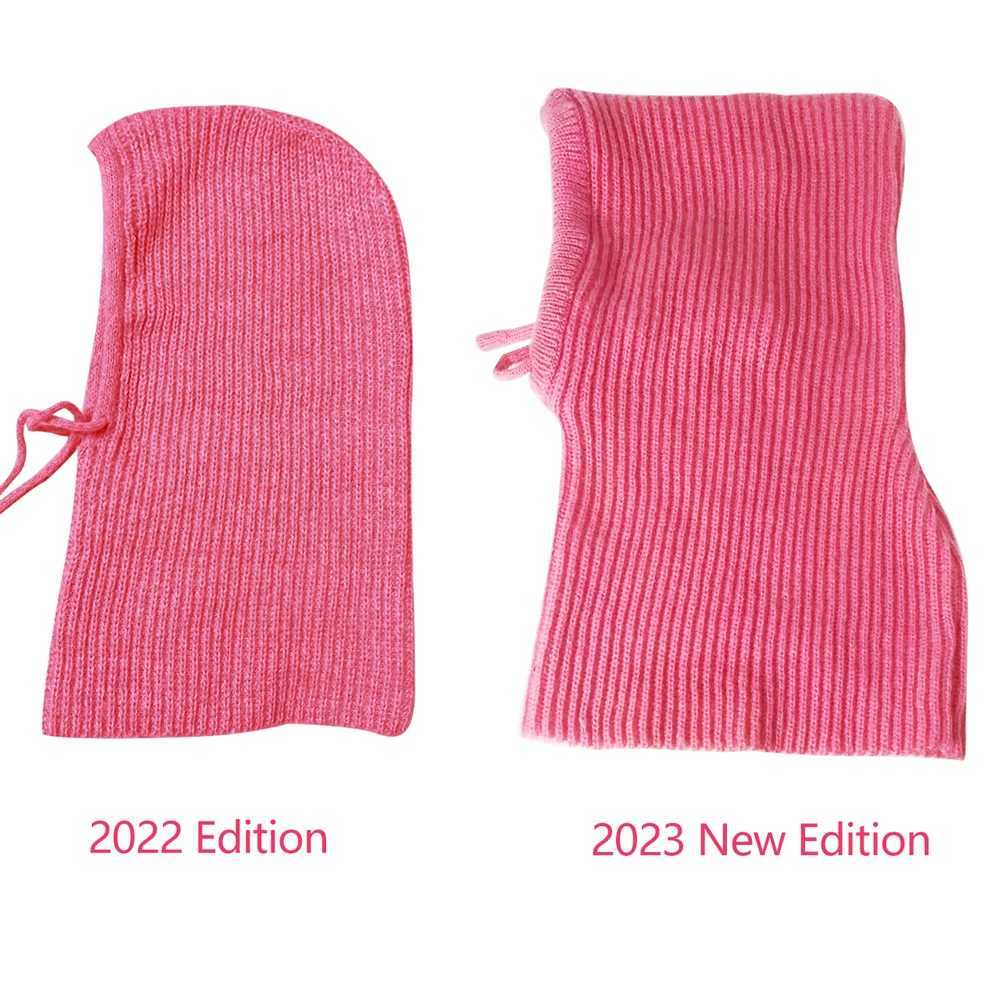 Beanie/Skull Caps Winter womens unisex knitted hooded collar hat Beanie suitable for both men and women brushed one-piece warm Balaclava H241010