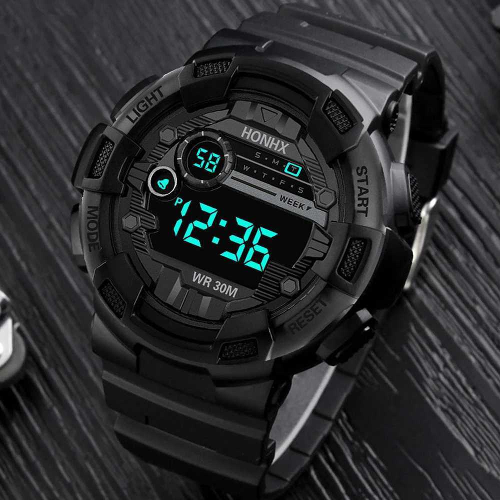 Men Watch Military Big Number Watch 2022 Popular Fitness Sports Watch Shockproof Waterproof Multi-function Outdoor Digital WatchX241010
