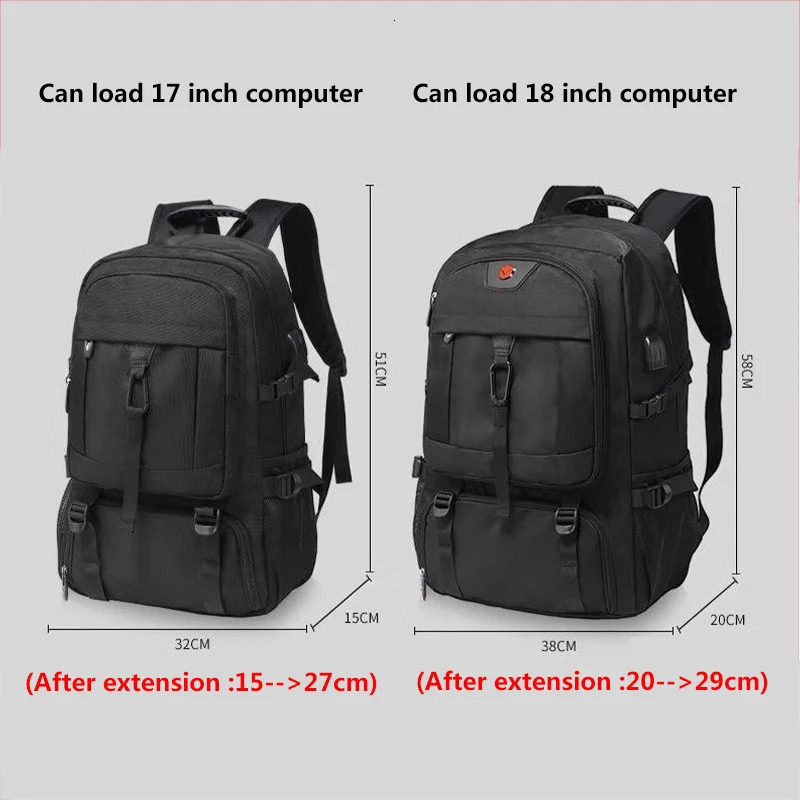 50L 80L Large Travel Backpack Mens Independent Shoes Company Business Bag Outdoor Sports Waterproof Black Storage 241008