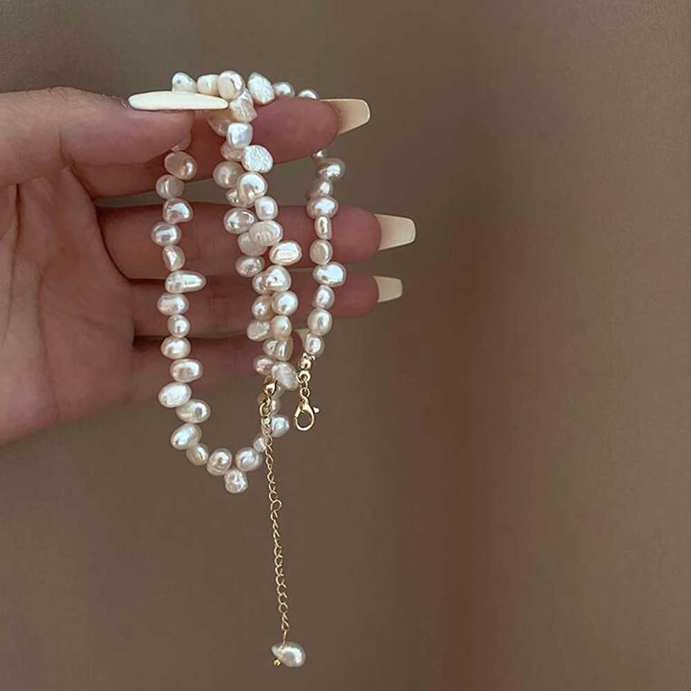 Simple Imitation Pearl Necklace Adjustable Elegant Irregular Beads New Trend Date Wedding Party Jewelry Women Girls GiftX241009