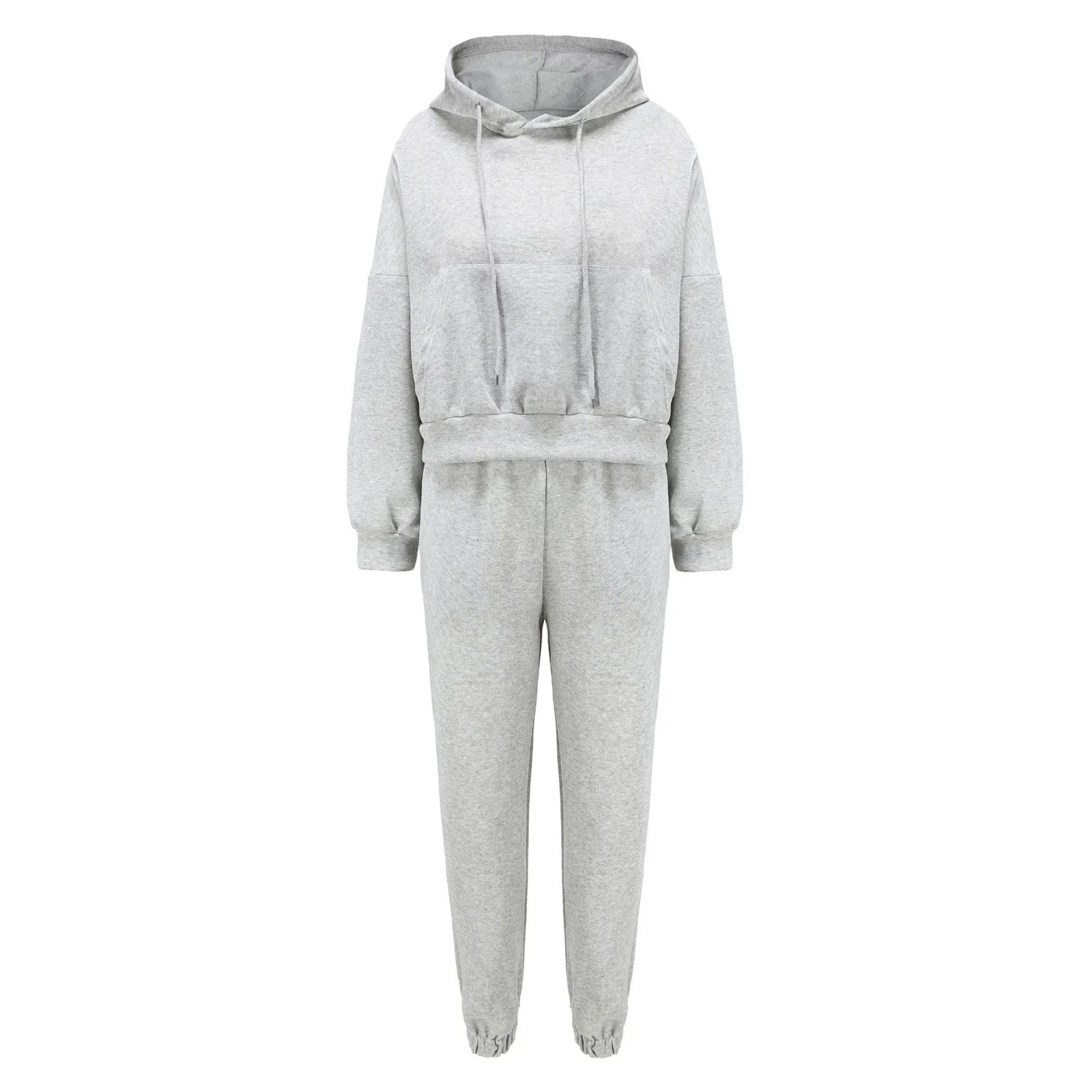 Womens Warm Hoodie and Pants Set Large Sports Wear Work Clothes Formal 241007