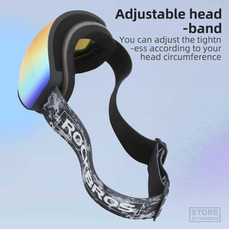 ROCKBROS dual anti fog skiing goggles can be used with Myopia glasses for large transparent view skiing mens outdoor sports snowboard goggles CL241010