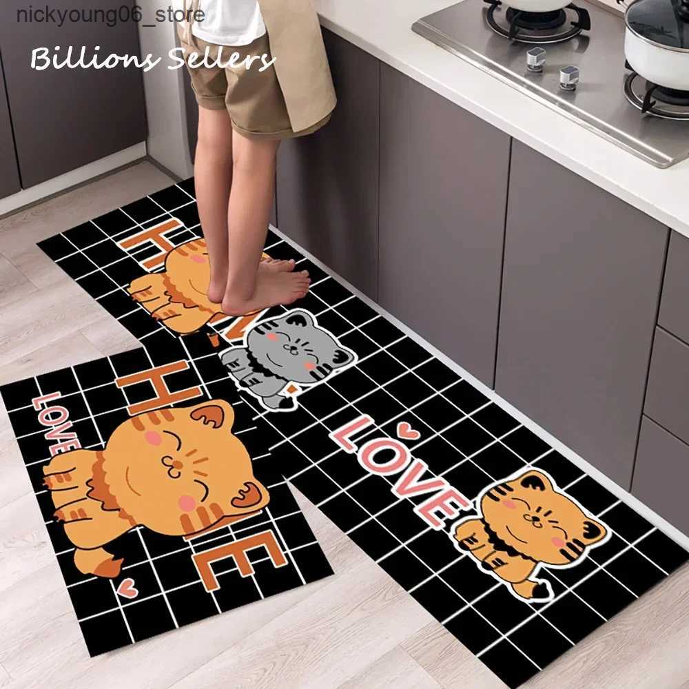Non-Slip Bath Mats Modern Kitchen Floor Mat Living Room Bedroom Decor Carpet Home Hallway Entrance Doormat Balcony Bathroom Door Anti-Slip Foot Rug L2