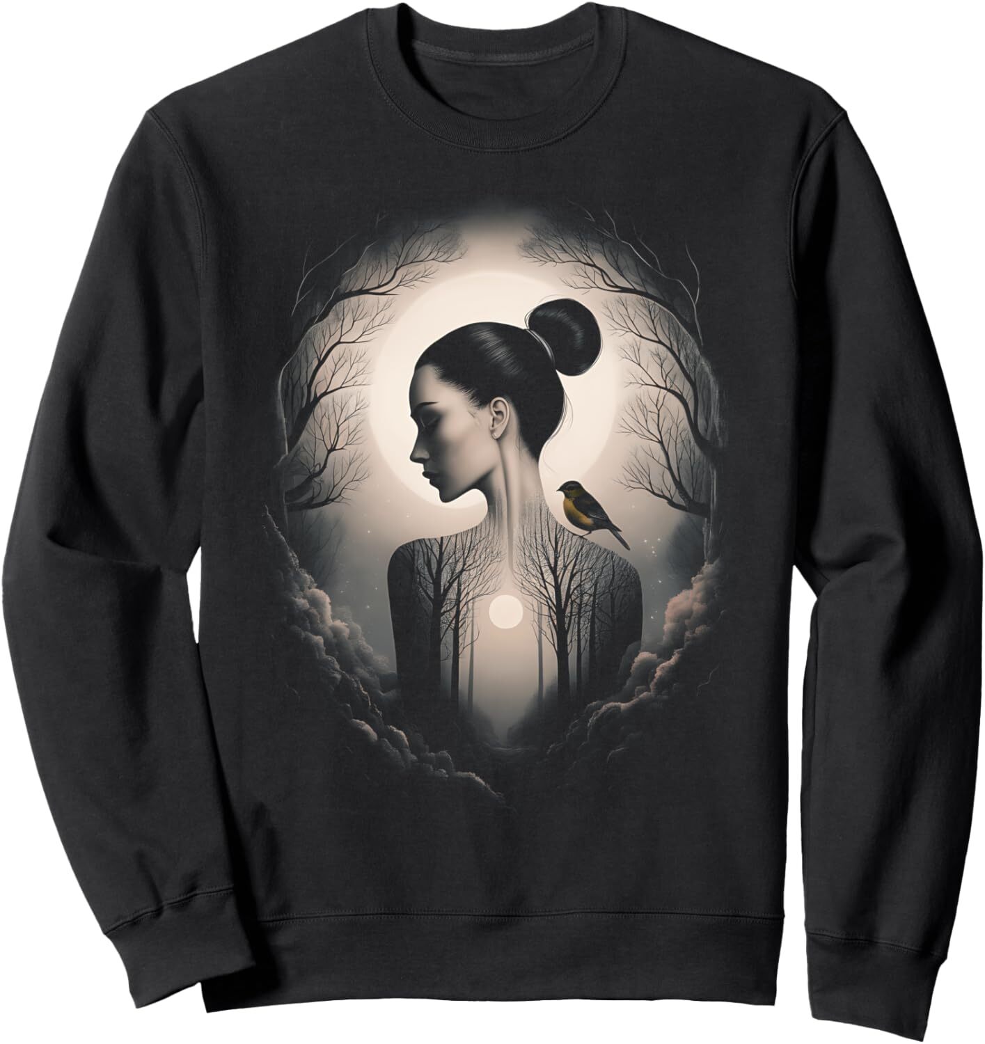 Long Sleeve Shirts for Men sweatshirt Winter Solstice Forest Woman Bird Nature Lover Gifts Sweatshirt T shirt Tee Streetwear Casual tops clothes