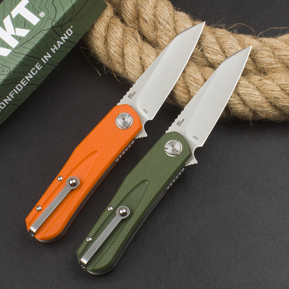 H6535 Flipper Folding Knife 8Cr13mov Satin Tanto Blade G10 With Steel Sheet Handle Outdoor Ball Bearing Camping Hiking Fishing EDC Pocket Knives