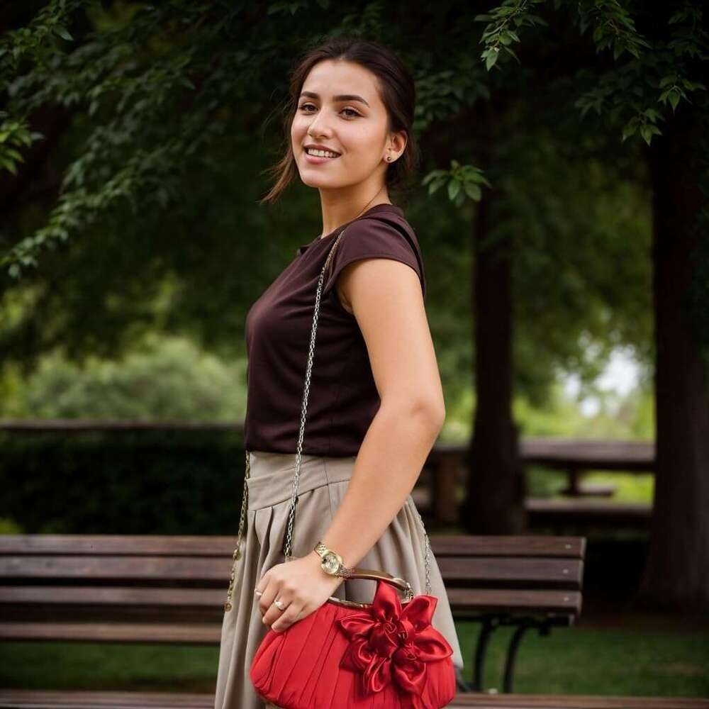 Embellish Sheer Chiffon Exterior Big ral Party Clutch Evening Handbag