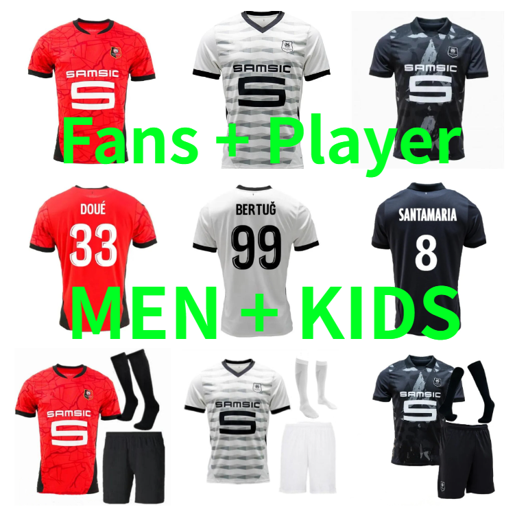 2024 2025 Stade Rennais soccer jerseys Rennes TERRIER BOURIGEAUD KAMALDEEN KALIMUENDO GOUIRI maillots de foot 24 25 DOKU TAIT Football shirt men kids kit