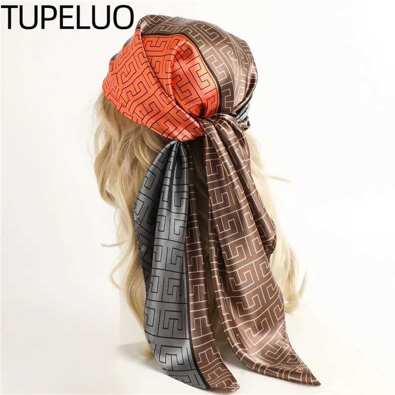 Bandanas Durag 90cm silk satin headscarf square scarf womens luxurious printed elegant hair handbag Foulard Shl Wrs neck tie headscarf J241010