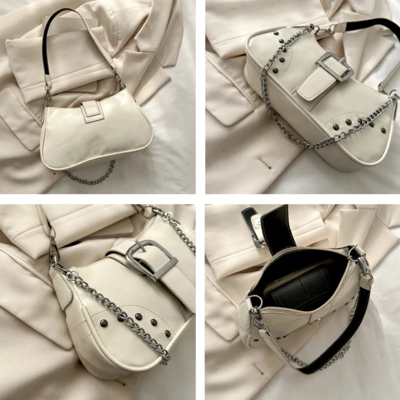 Fashion womens shoulder bag armpit bag armpit bag pleated saddle bag solid color messenger bag wallet homeless handbag Y2K 241008