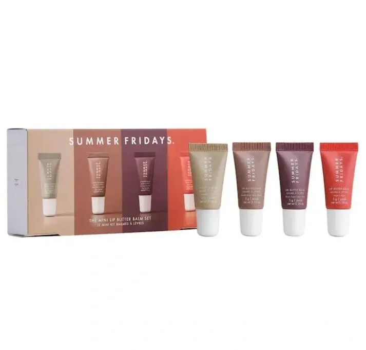 4pcs/set Mini Summer Fridays gloss 5g/pcs Makeup Gift Lipgloss Lasting Nourishment Women Daily Natural Soft Lip Butter Balm