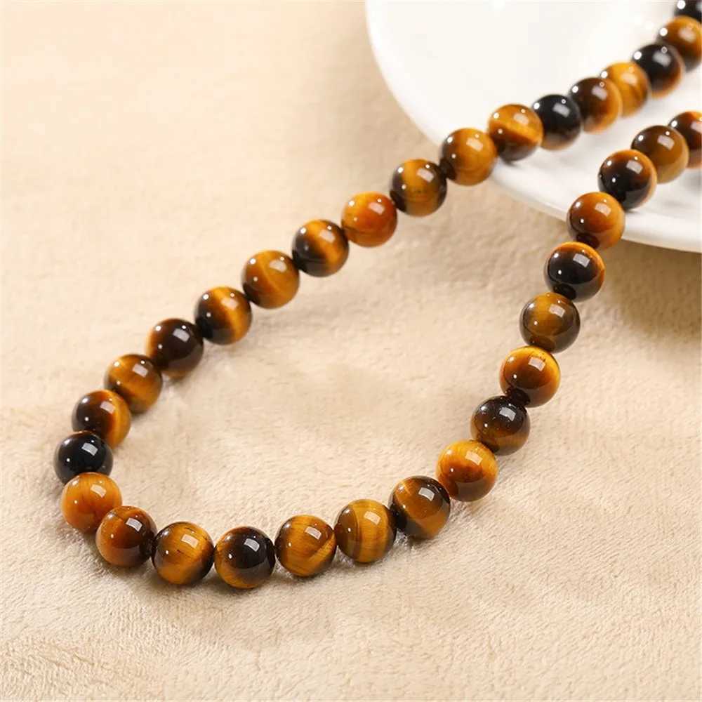 Natural Yellow Tigers Eye Stone Loose Beads Yellow Tiger Eye Beads DIY Handmade Beaded Bracelet Necklace Jewelry Material BeadsX241010