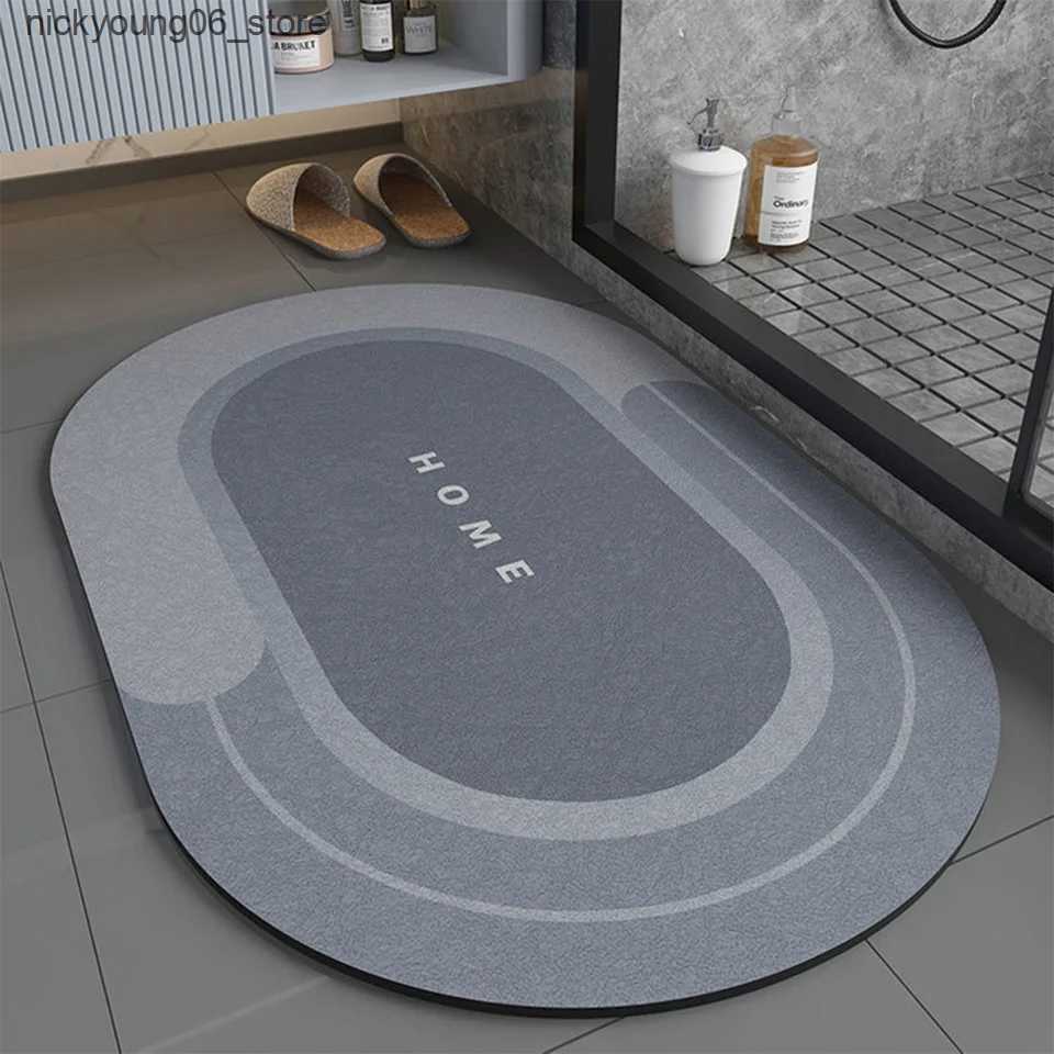 Non-Slip Bath Mats Anti-slip Super absorbent bathroom mat Modern simple diatom mud floor mat bathroom dirt-resistant mat For Kitchen Toilet L240910