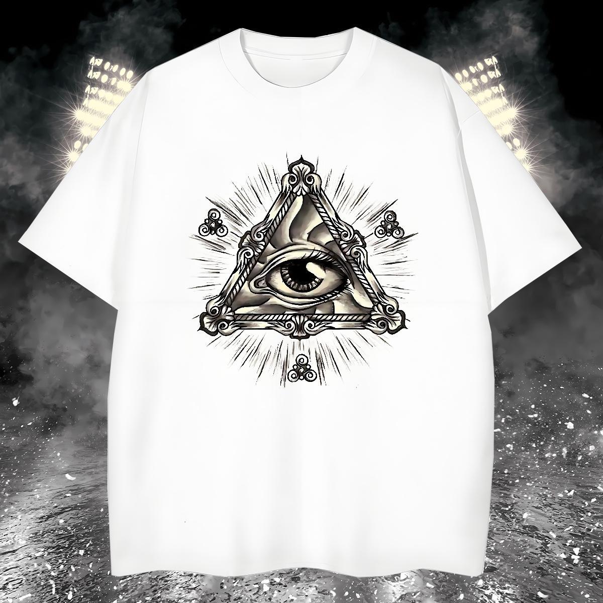 Wholesale T Shirt For Man 100% Cotton 230g eye of the devil Daily Outfit Custom Big Size Short Sleeve Soft Tshirt for Man Woman New Arrival Clothes