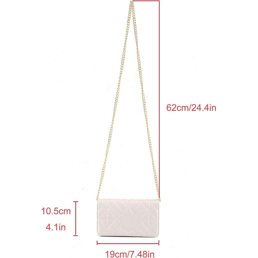 Mini Women Crossbody Handbag Shoulder Handbags Evening Clutch Cellphone Wallet Purse PU Leather Bag with Chain