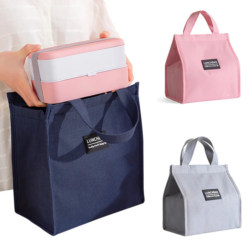 Thermal Insulated Lunch Bags for Men Women Oxford cloth Bento Box Organizer Portable Bag Cooler Tote Food Storage 240925