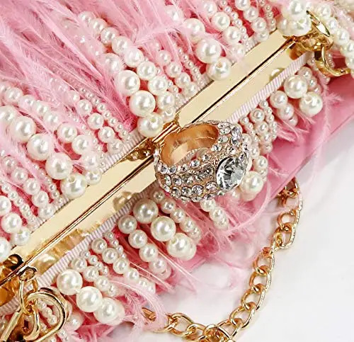 Womens evening clutch bag party wallet wedding clutch bride Exquisite crystal fur womens handbag wallet 241008